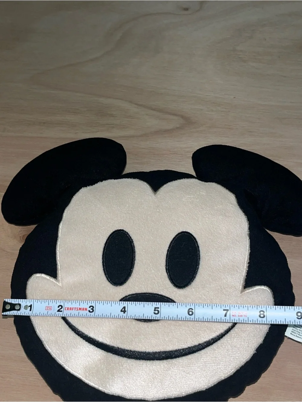 Disney Black & Cream Mickey Plush Face Pillow
